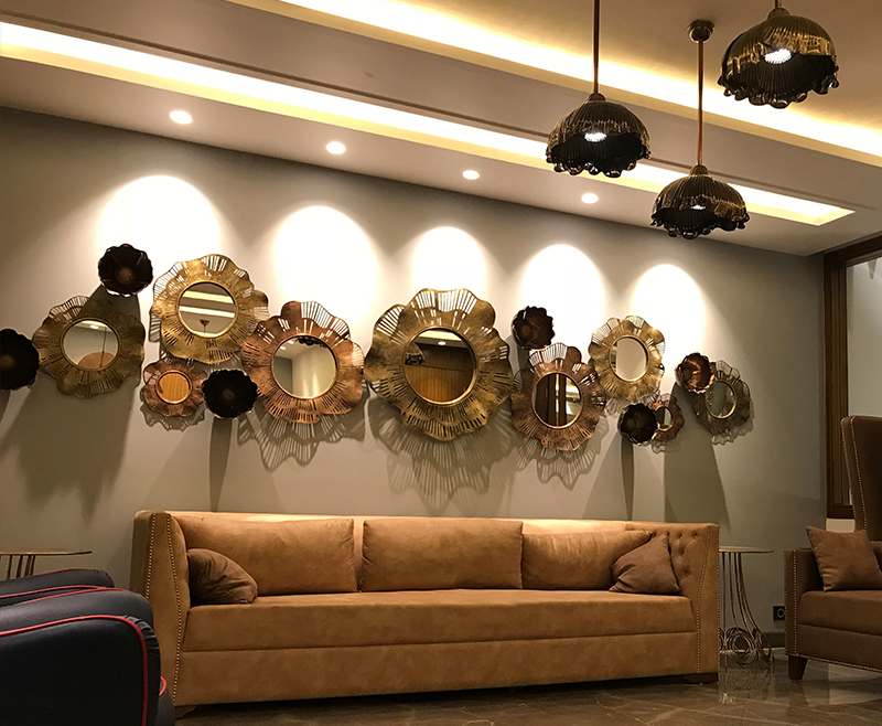 Poppy Flower mirror & wall Decor by Sahil & Sarthak client house